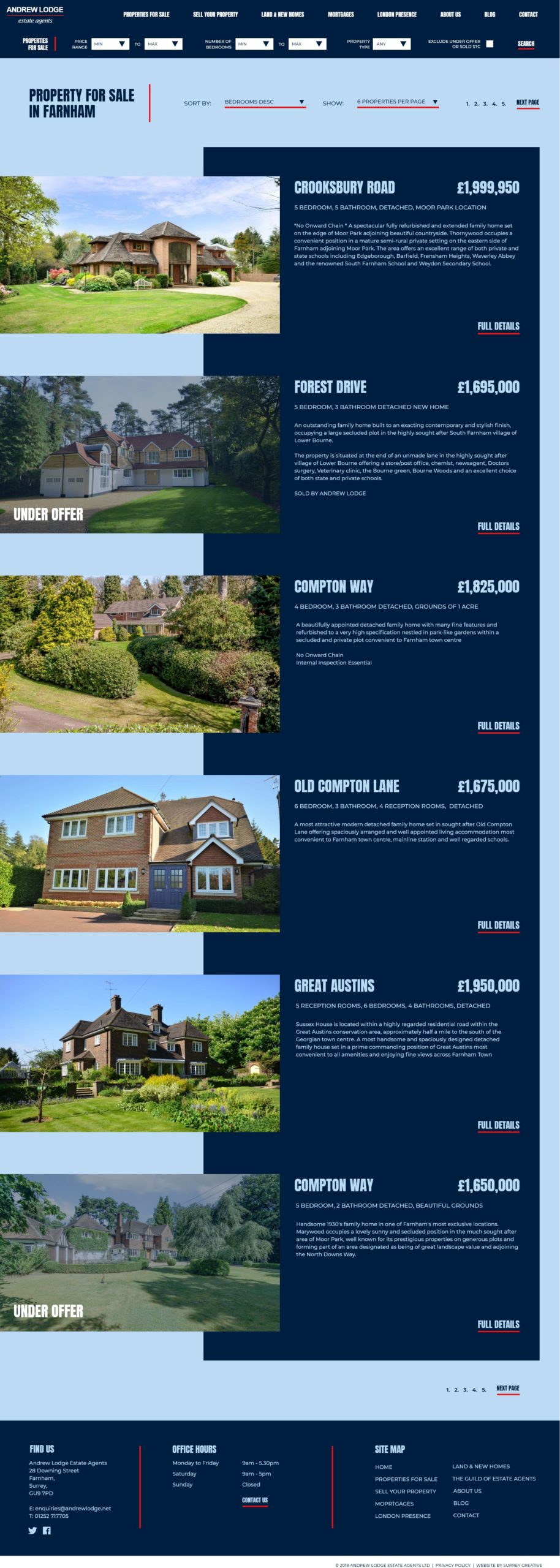 Bespoke Estate Agent Website By Surrey Creative
